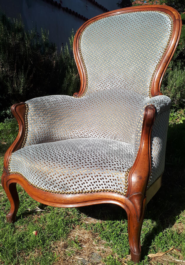 Bergère à bosse en acajou de style Napoléon III / Rénovation complète